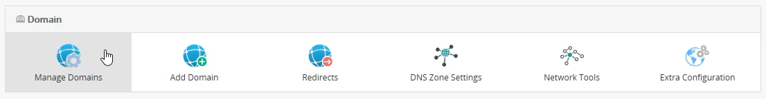 Domains verwalten Webuzo-Panel