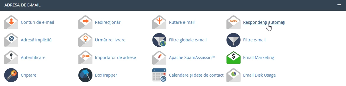 Respondenti automati cPanel