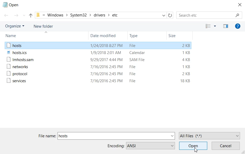 Notepad++  hosts Windows