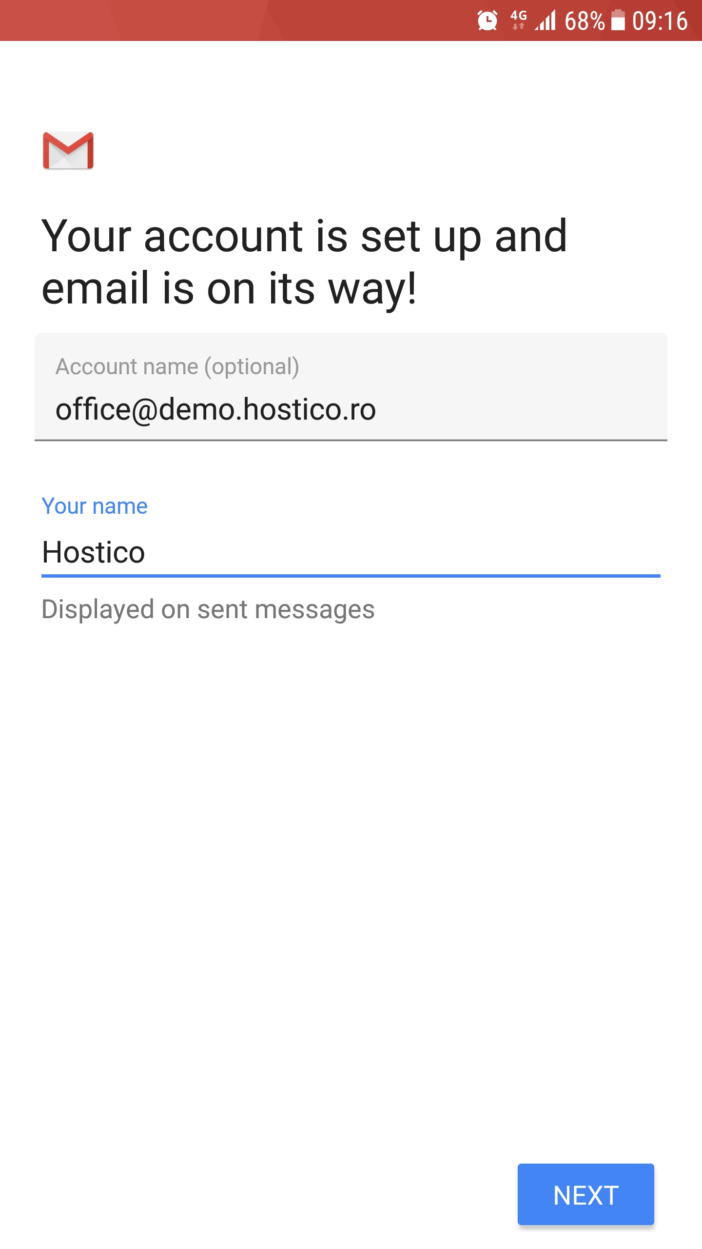 Ihr Konto ist E-Mail eingerichtet