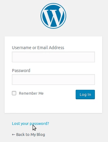 Lost your password wordpress