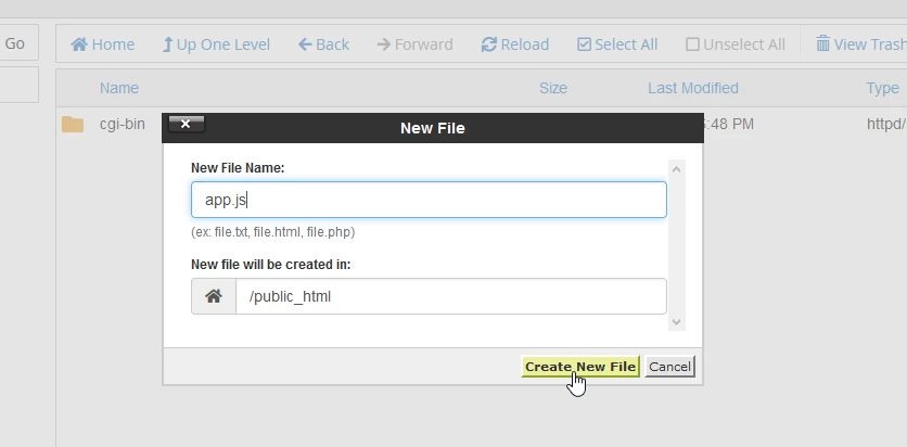 create file