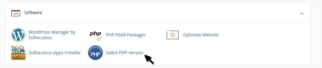 Accesam select PHP version